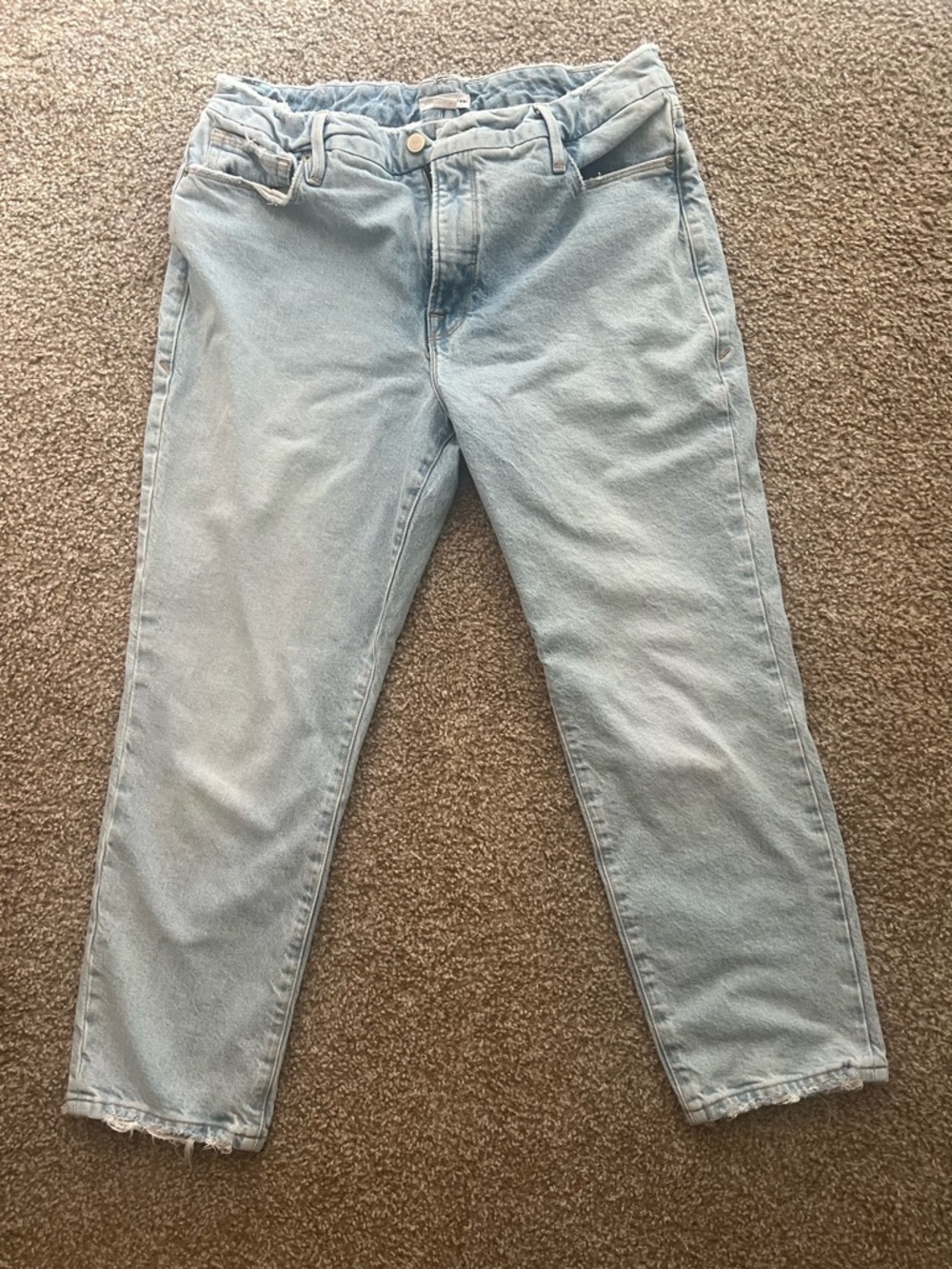 Good American Light Wash Blue Mom Jeans